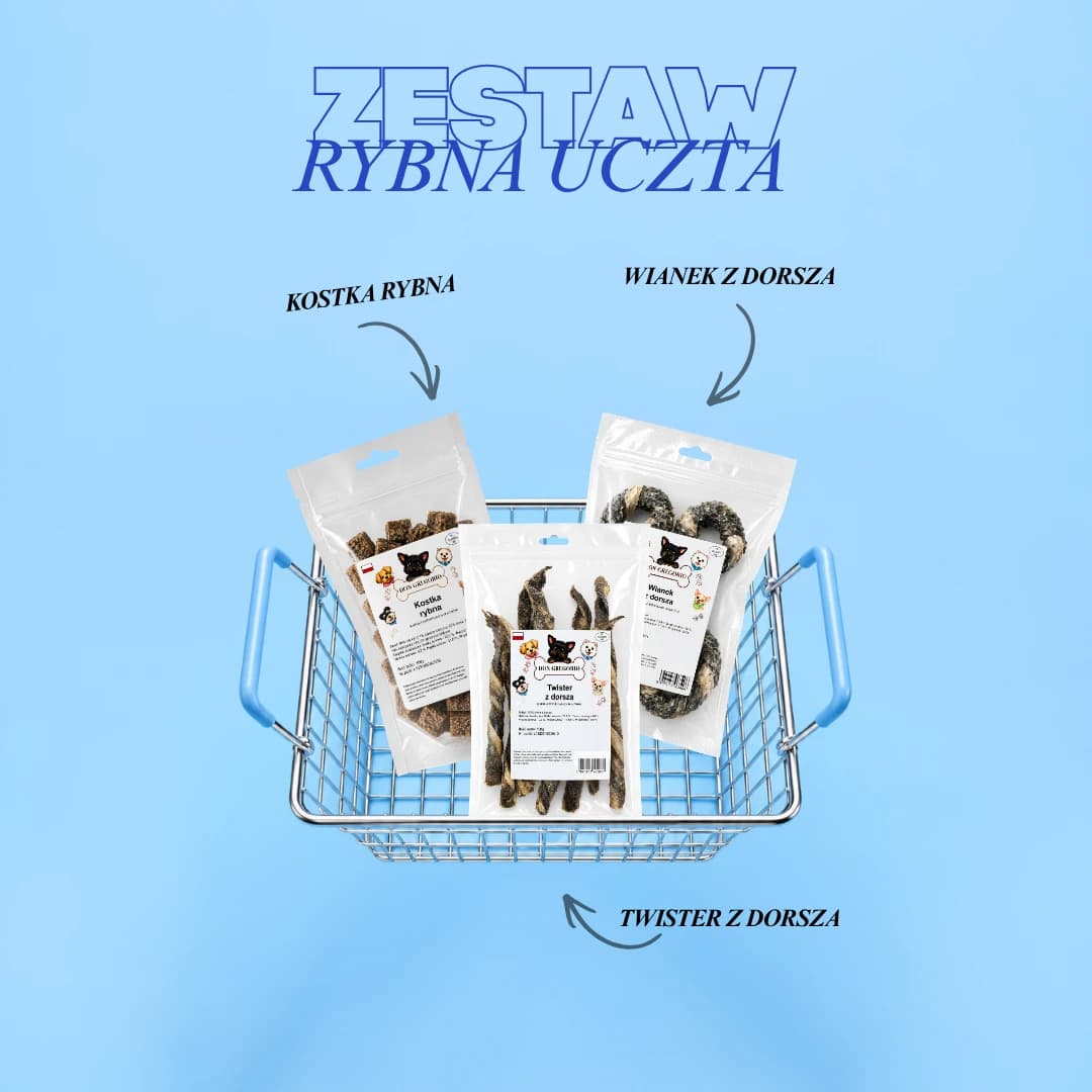 Zestaw DON GREGORIO Rybna Uczta dla Psa - 3 Rodzaje Przysmaków z Dorsza 1