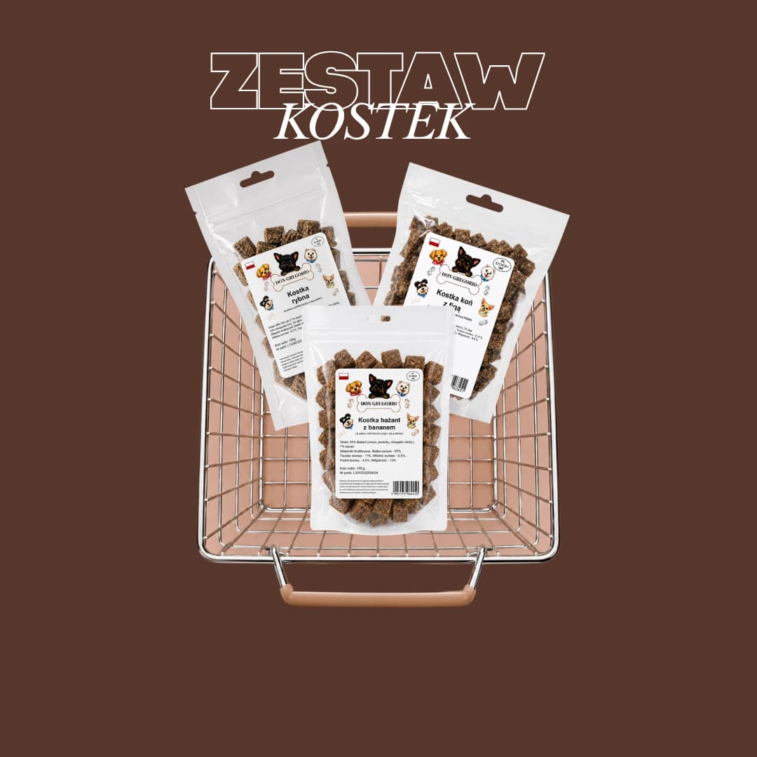 Don Gregorio Zestaw Kostek Treningowych: Ryba, Koń z Figą, Bażant z Bananem (3x190g) 1