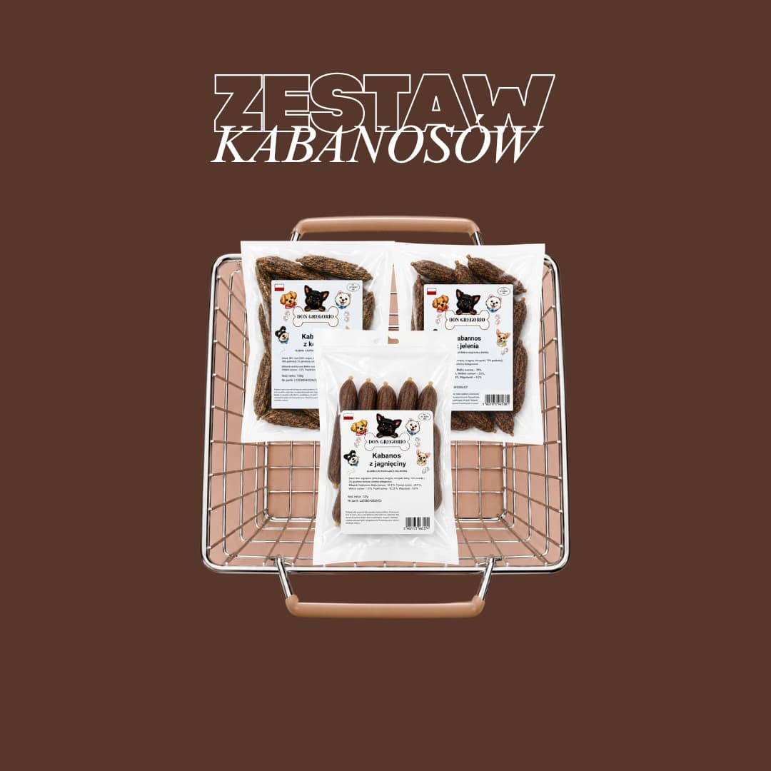 Zestaw Kabanosów dla psa DON GREGORIO – Mix Smaków (Jagnięcina, Jeleń, Koń) 3x100g 1
