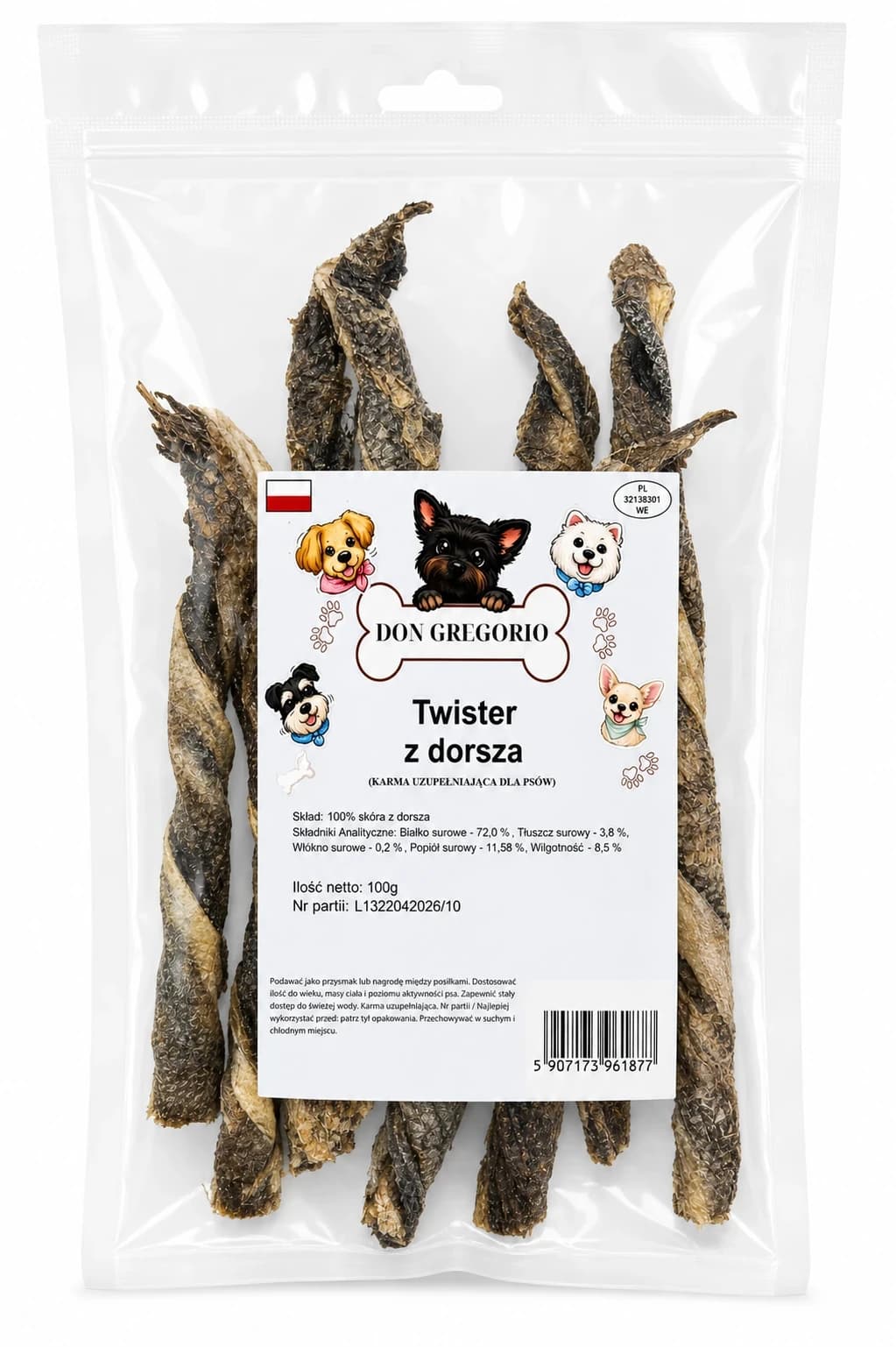 TWISTER ZE SKÓRY DORSZA