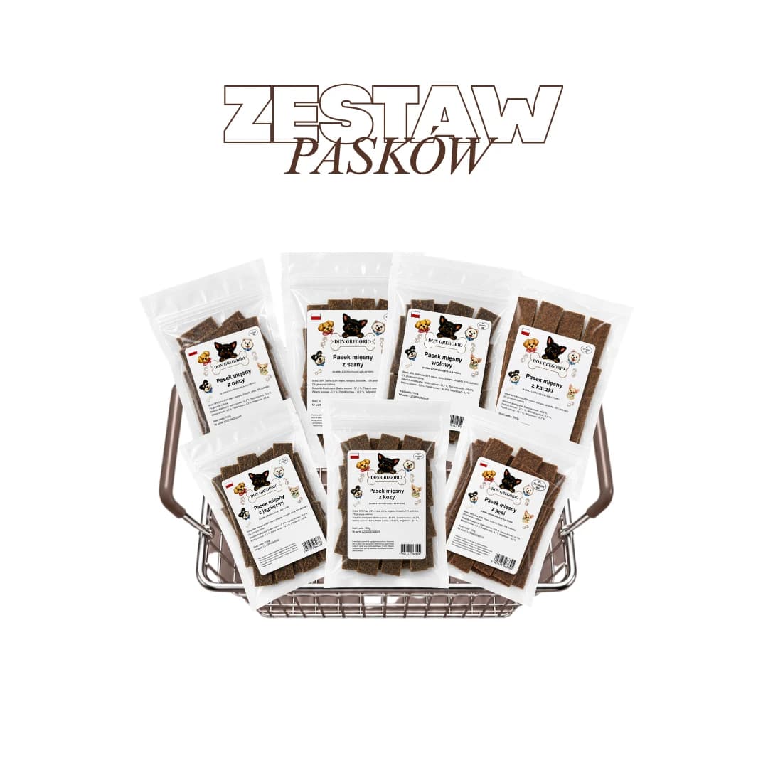 Zestaw Pasków Mięsnych Premium DON GREGORIO - 7 Różnych Smaków dla Psa, 7x100g 1